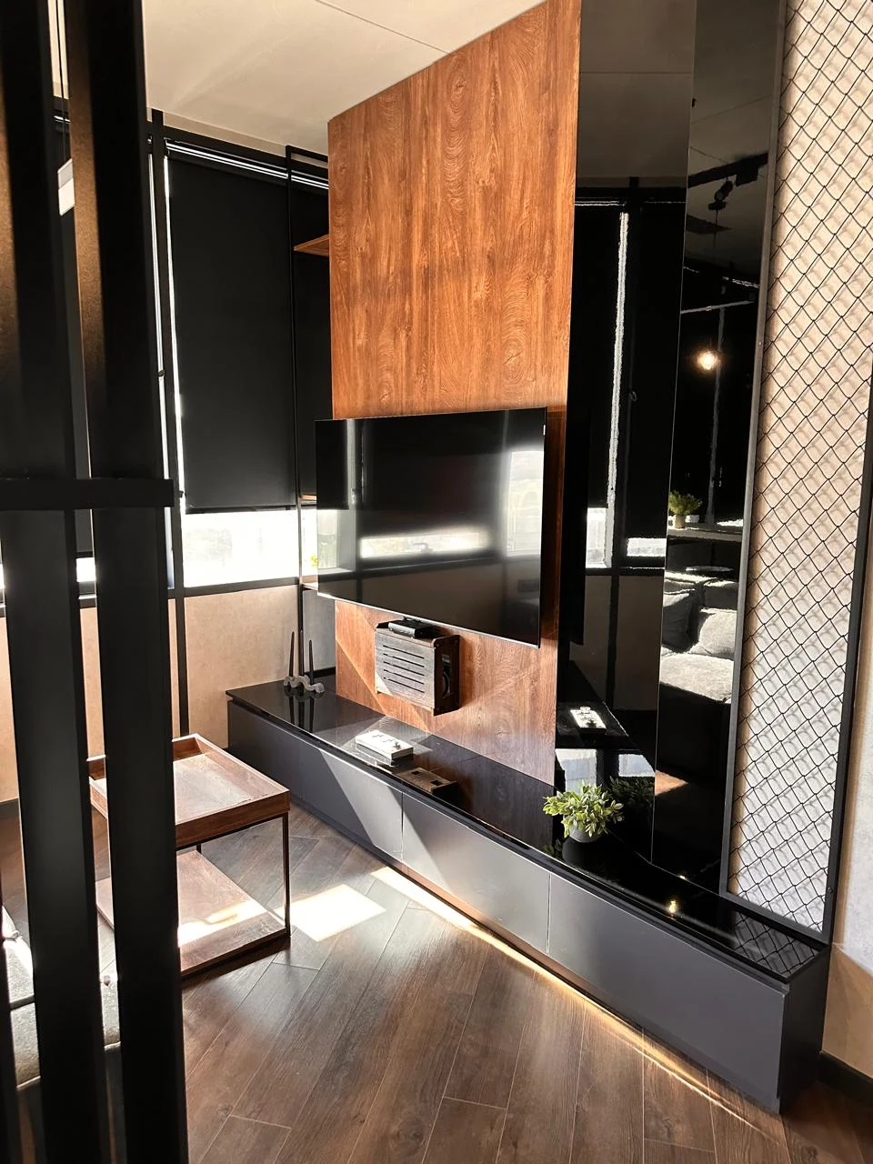 2-room apartment for sale on Chavchavadze Avenue, Vake, Tbilisi — built-in kitchen with dark cabinetry