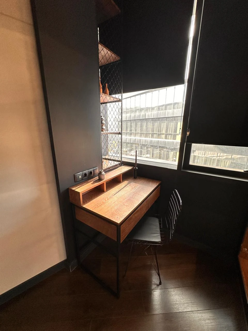 2-room apartment for sale on Chavchavadze Avenue, Vake, Tbilisi — study desk beside a full-height window