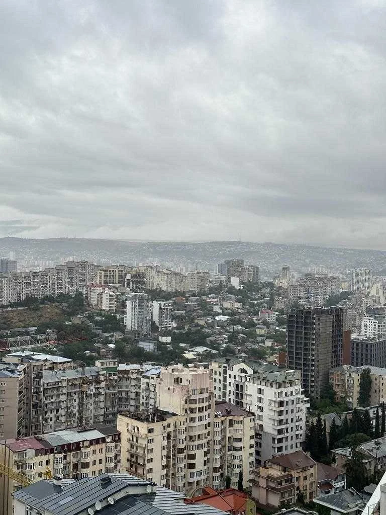 2-room apartment for sale on Ilia Chavchavadze Avenue, Vake, Tbilisi — panoramic view over Vake and Saburtalo from the 24th floor