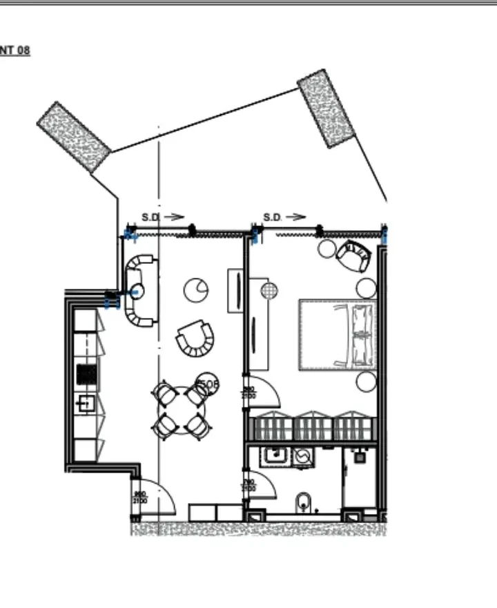 2-room apartment for sale on Tamarashvili Street, Vake, Tbilisi — floor plan of the neighbouring identical unit