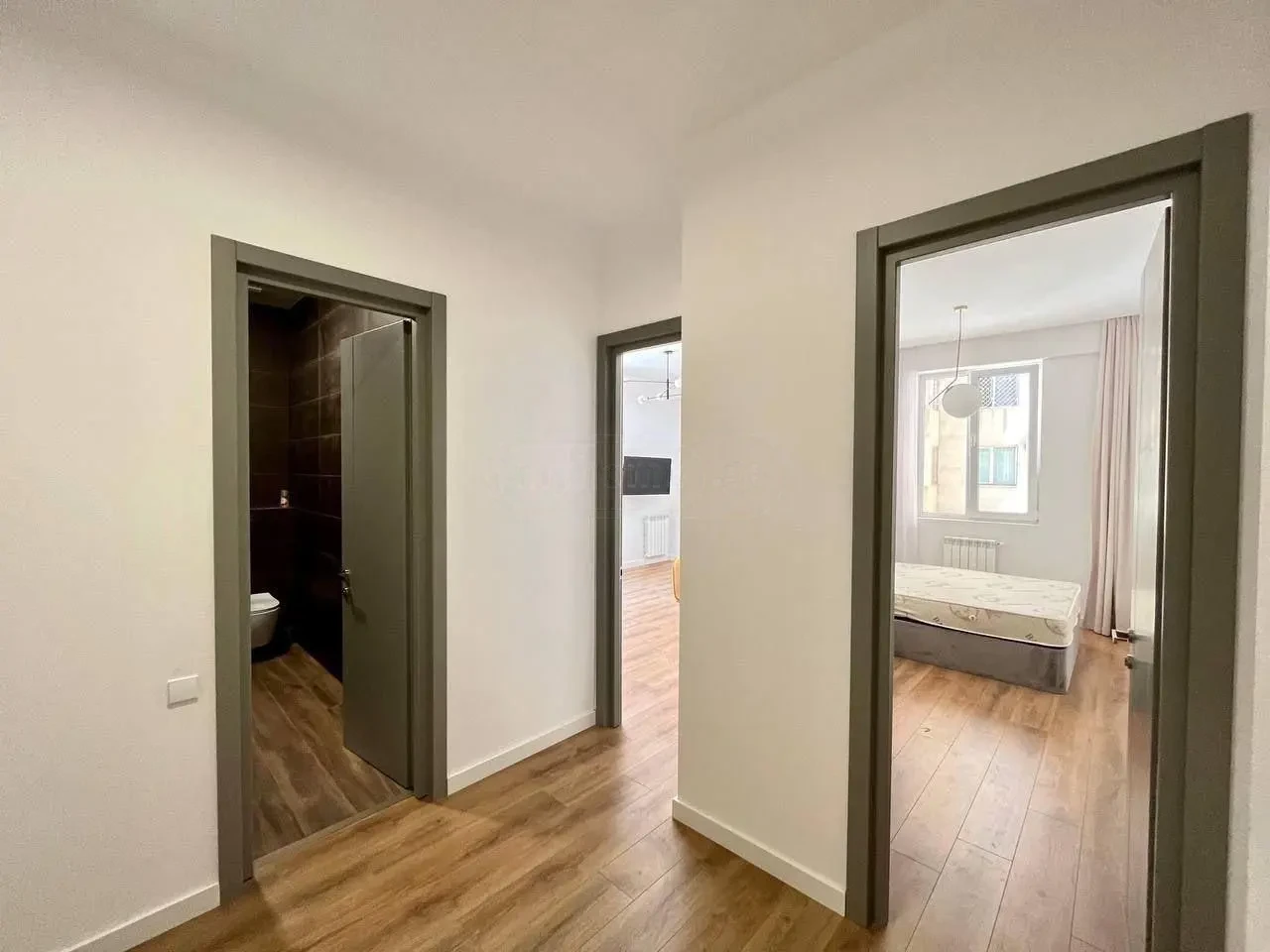 3-room apartment for sale on Chavchavadze Avenue, Vake, Tbilisi — hallway to bedrooms and bathroom