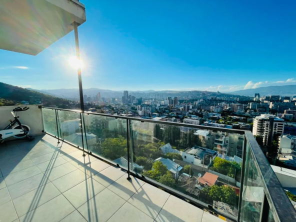 3-room apartment for sale on Marabda Street, Vake, Tbilisi — panoramic terrace view over the whole city